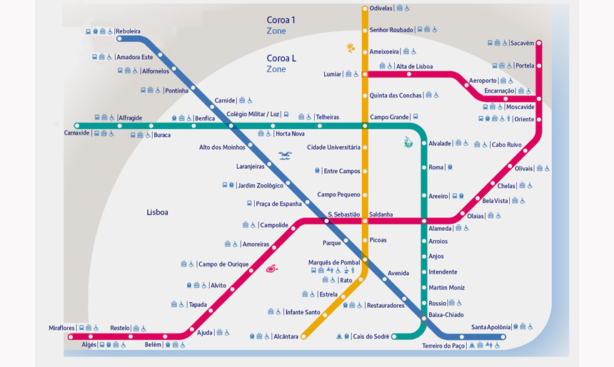 Lisabon mapa metra